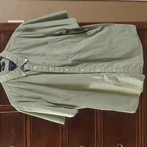 Saddlebred Men's XL Green and White Poplin